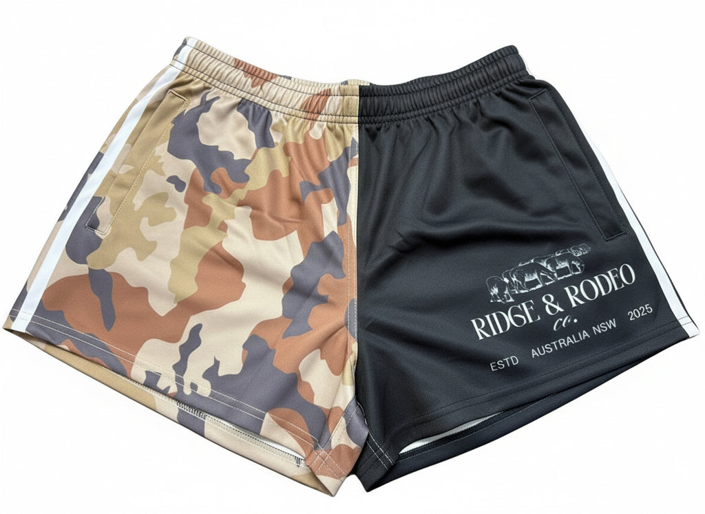 Footy Shorts/Zip Pockets - Camo