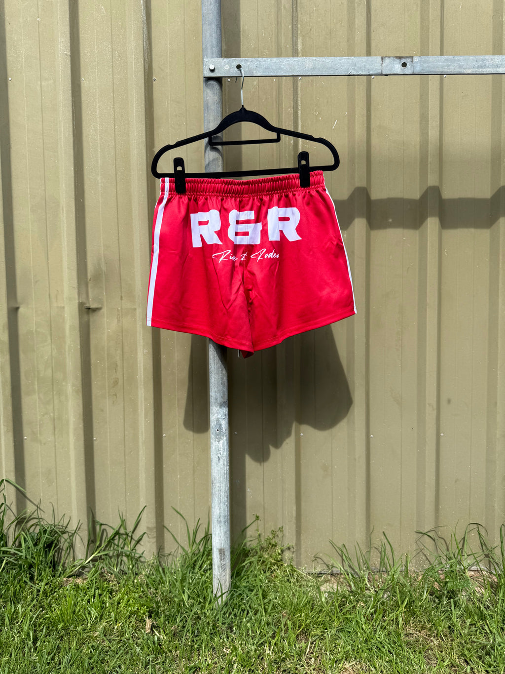 Footy Shorts/Zip Pockets - Signature Red