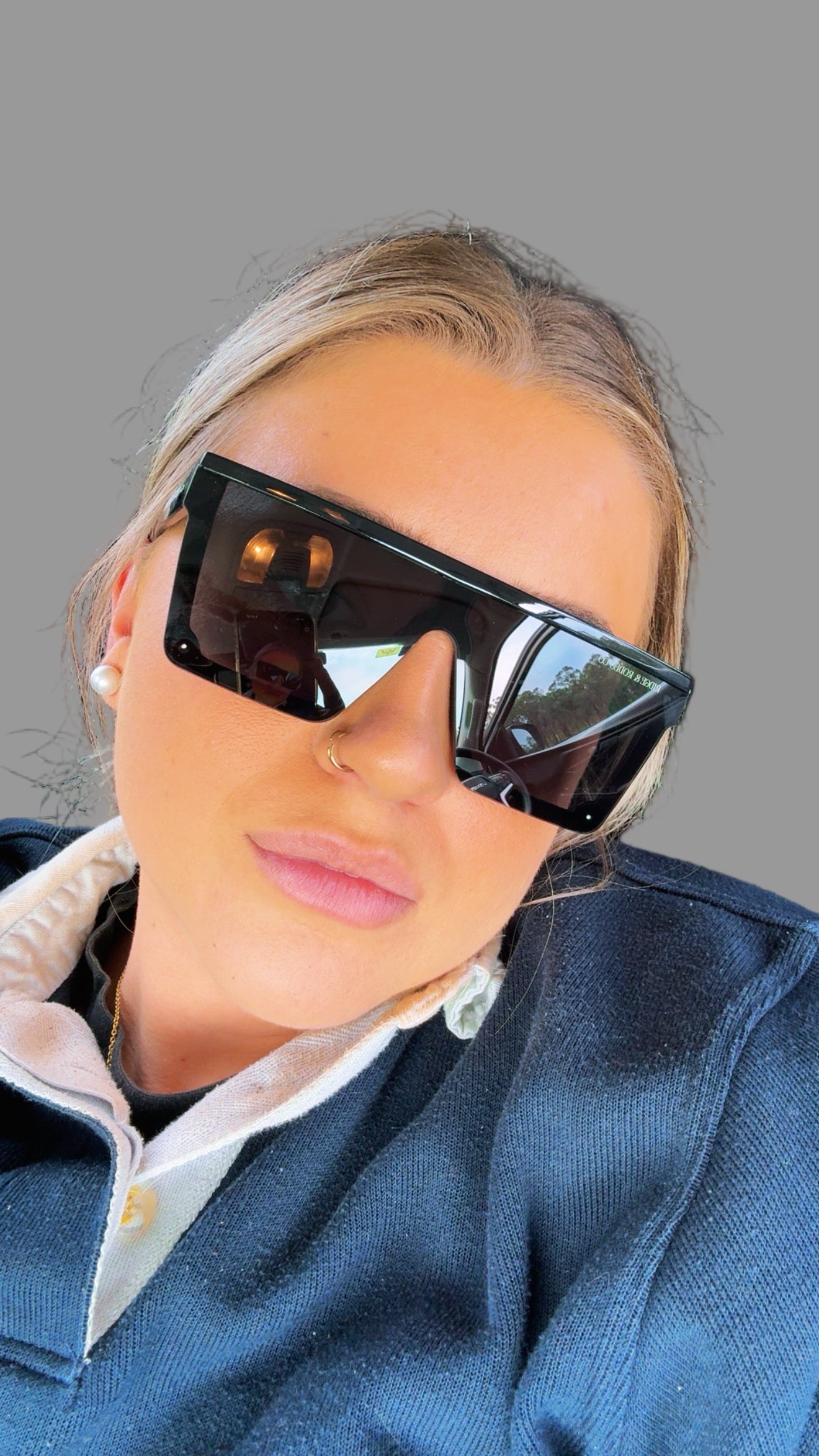 Sunglasses - Black with white writing - UV400