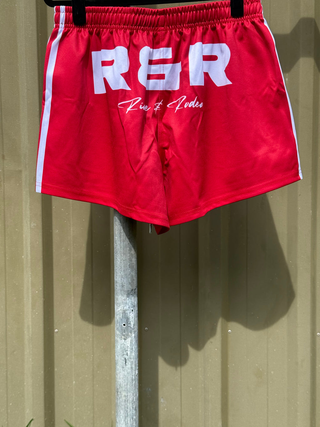 Footy Shorts/Zip Pockets - Signature Red