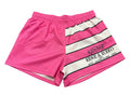 Footy Shorts/Zip Pockets - Pink Stripes