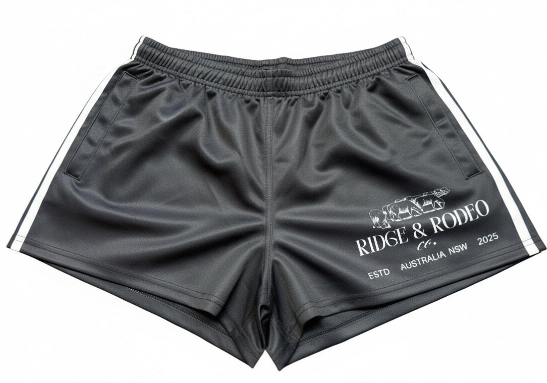 Footy Shorts/Zip Pockets - Signature Black