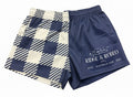Footy Shorts/Zip Pockets - Gingham Blue