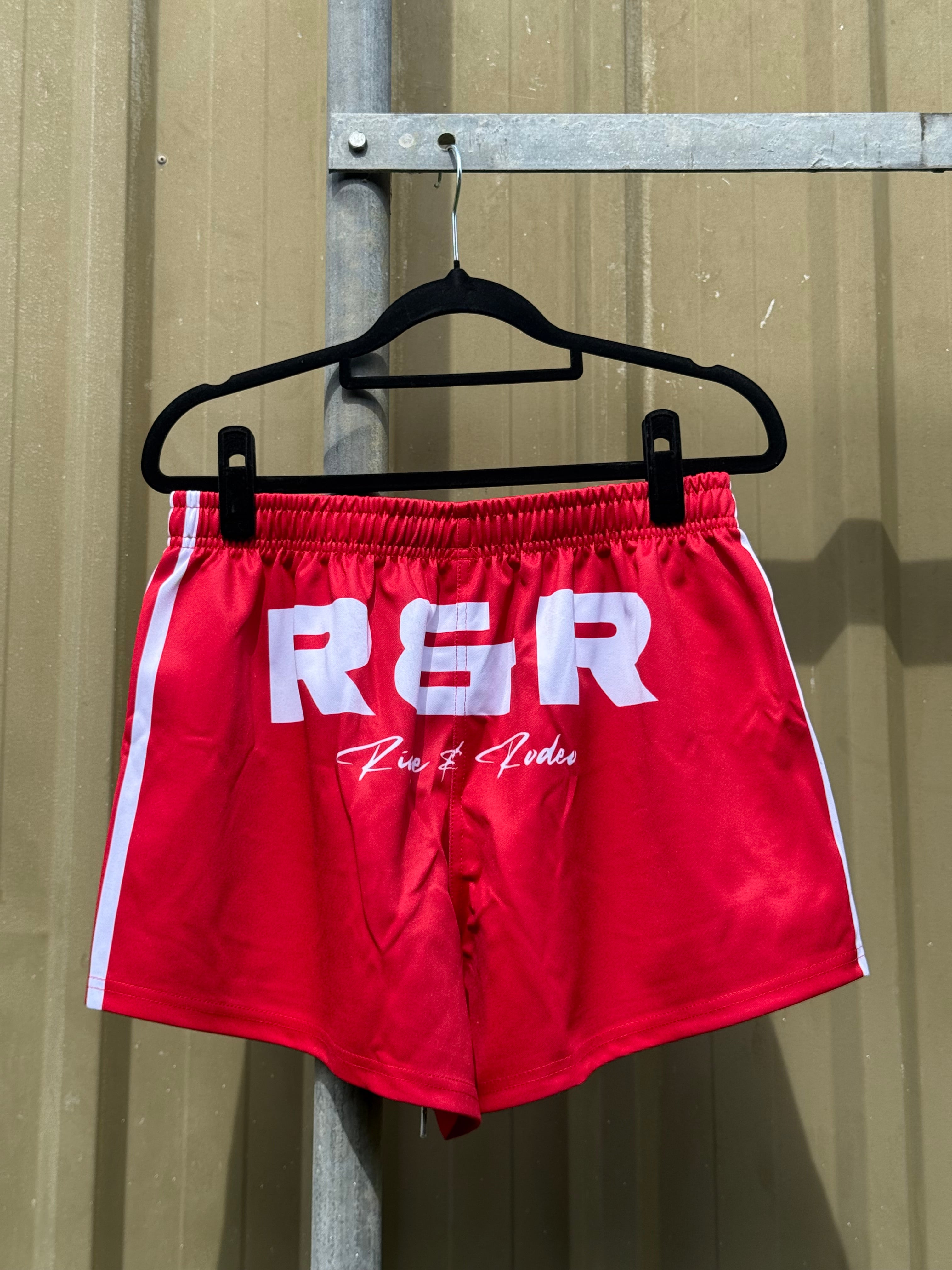 Footy Shorts/Zip Pockets - Signature Red
