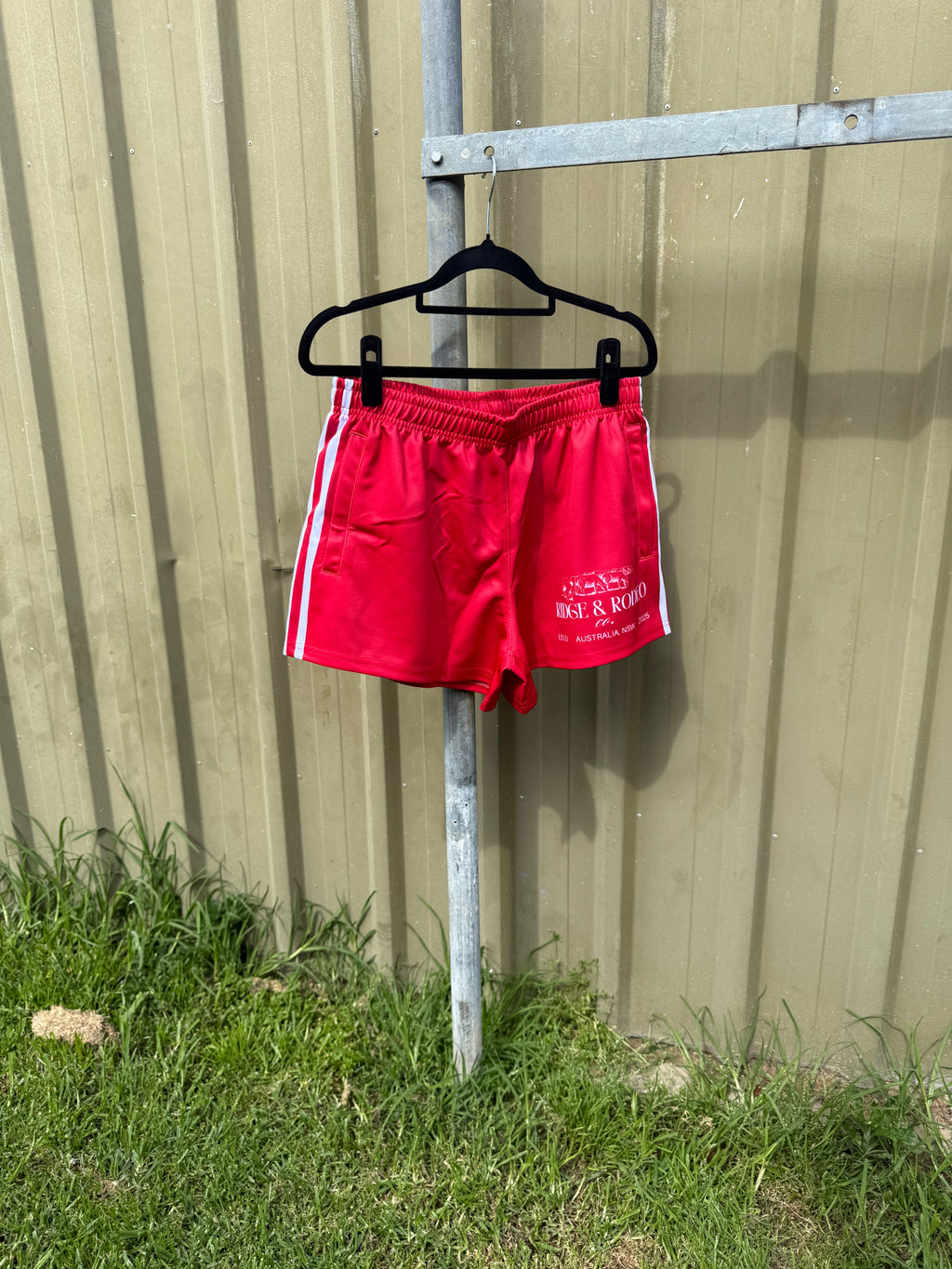 Footy Shorts/Zip Pockets - Signature Red
